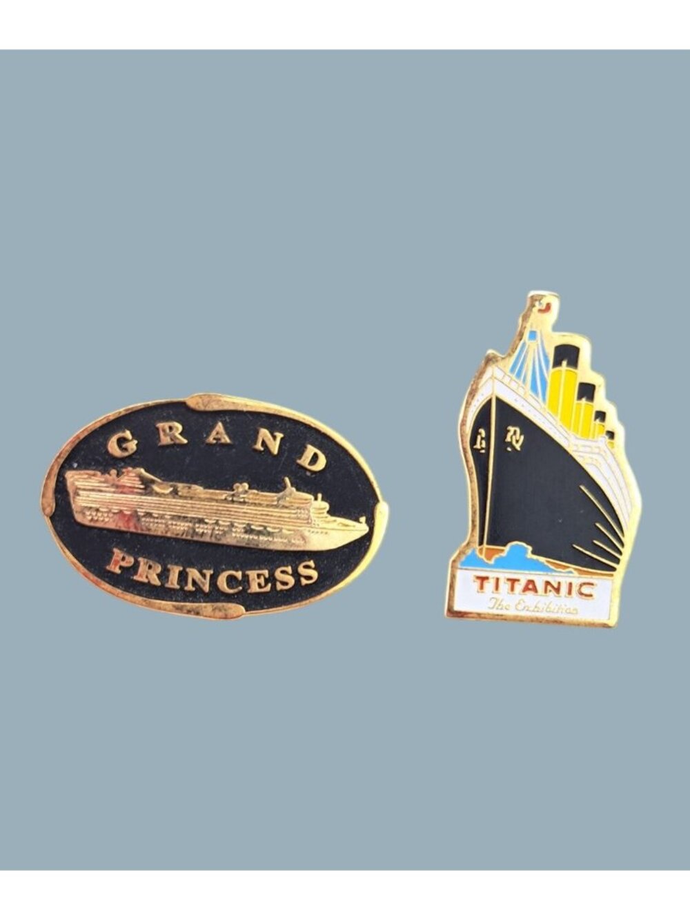 Vintage Titanic Exhibition & Grand Princess Cruise Ship Collector Pins Gold Tone